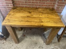 2 x High Wooden Bar Tables - 650mm W x 1100MM L x 900MM H - Removed from pub closure