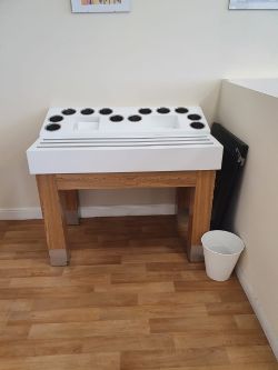 Condiment / Cutlery Stand - 1200mm W x 720mm D x 1000 H - Good Condition - solid unit