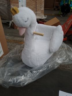 (P123) - 1 pallet of 12 x Swan Rocking Horses