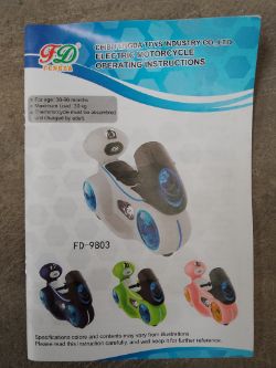 9 x Childrens Electric Motorcycle - (P127)