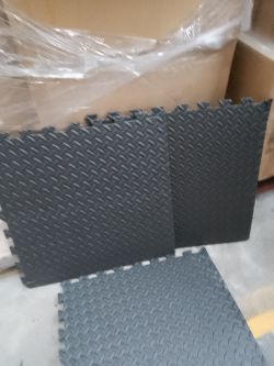(P110) - 165 Gym Floor Mats (3 boxes of approx 55 black mats each)