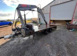 16ft long Ifor Williams trailer with a Hiab 031 mounted - ready for work