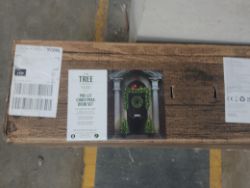 1 Pallet of 9 x Lit Christmas trees & Assorted decorations