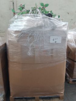 1 pallet of ex display Christmas stock - Appears new - Includes trees, LED lanterns and decorations