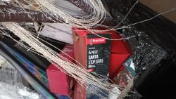 1 Pallet of Christmas Decorations, Trees, Including Santa Stop Signs & More