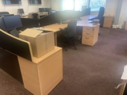 4 desks and 4 filing cabinets - Excellent condition - Each desk is 1650mm x 650mm x 730mm