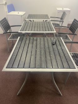Patio furniture - good condition and good quality - 3 tables and 10 chairs