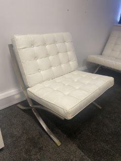 2 x leather chairs - 800mm x 820mm