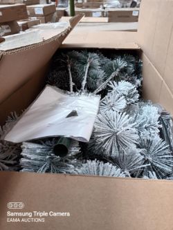 (L243) - 1 Pallet Containing Approx 6 Brand New artificial Xmas trees snow effect