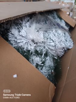 (L69) - 1 Pallet Containing Approx 6 Brand New artificial Xmas trees snow effect