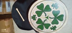 Music percussion instrument with Irish Clover leaf design