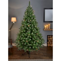 New Premier 2.1m Rocky Mountain Pine Christmas Tree - PVC Snow Tipper Pinecones