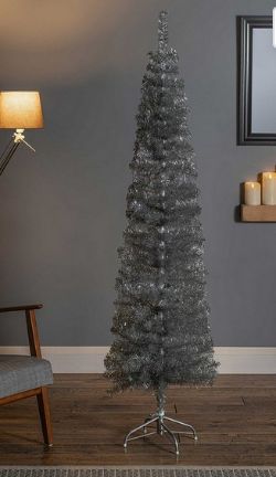 NEW Premier 2m Wrapped Branches Silver Pencil Pine Christmas Tree