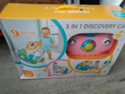 8 boxes of approx 24 black mats, 1 x Gym work bench, 1 x Discovery Car Walker, 1 Kids kitchen