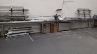 Makita LC1230 305mm Cut Off Saw with 2 x Roller Feed Tables (1 with Measuring Attachment)