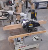 Sicar SF70 spindle moulder (Year 2002, Serial Number 1127), with Europa MX/38 power feed (Year