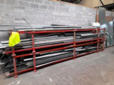 Pair of stillages and contents, to include various lengths of aluminium