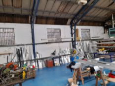 Large quantity of aluminium lengths to wall, and rack (Racking not included)