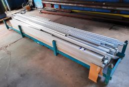 Stillage and contents, comprising various lengths of aluminium profile