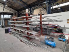 Contents of 2 x racks, to include quantity of various lengths of aluminium extrusion (Racks not