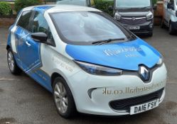 Renault Zoe Hatchback Dynamique Nav Electric, registration DA16 FSV, first registered April 2016,