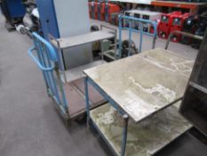 2x two tier trolllies and a double handled trolley