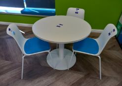 Contemporary Melamine Circular Breakout Table 900mm Diameter, with 3 x Breakout Chairs
