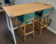 Contemporary 4 Person raised Breakout Table 1600 x 900mm with 4 x Raised Breakout Chairs