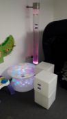 Circular light up low table and Sensory bubble fish floor lamp 180cm and 4 x LED cube blocks
