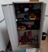 Metal Cupboard with contents