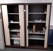 Pair of Silverline Tambour Fronted Cupboards