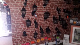 Quantity of lighting stock to showroom 2 to include various wall mounted external lighting and