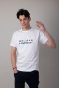 Melting Footprint Element T-Shirt Men Colour Ice White Size M Material BCI Organic Cotton 180gsm RRP