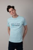 Melting Footprint Element T-Shirt Men Colour Sea Ice Size S Material BCI Organic Cotton 180 gsm