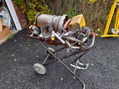 Ridgid 1233 mobile pipe threader, Irwin Hilmor Type EL25 “shortie” pipe bender, and Data Plate