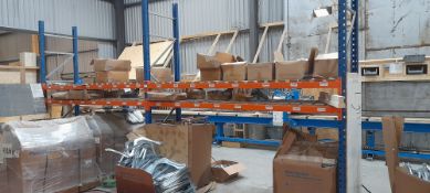 3 Bays of various orange/blue steel boltless palle