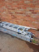Qty of ladder sections & a step ladder