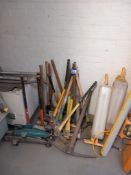 Qty of picks, sledge Hammers & 2 trolley jacks