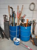 Qty of shovels & scrapers etc