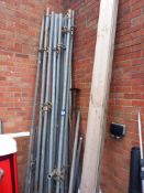 Qty of scaffold tubes & fittings with 2 boards
