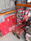 2x fire extinguisher trollies & 2x stands