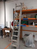 Aluminium double extension ladder