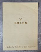 Rolex - a scarce Rolex & Tudor time piece guide, 36 pages including textured cover with embossed