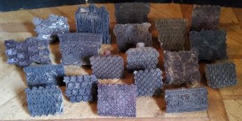 Various Indian block printing pattern stamps (19)
