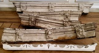 Architectural Salvage  - period oak lion mask corbels, possibly 16th century, painted white