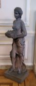 Garden Statuary - A life-size statue of Pomona the goddess of abundance, the lead effect classical