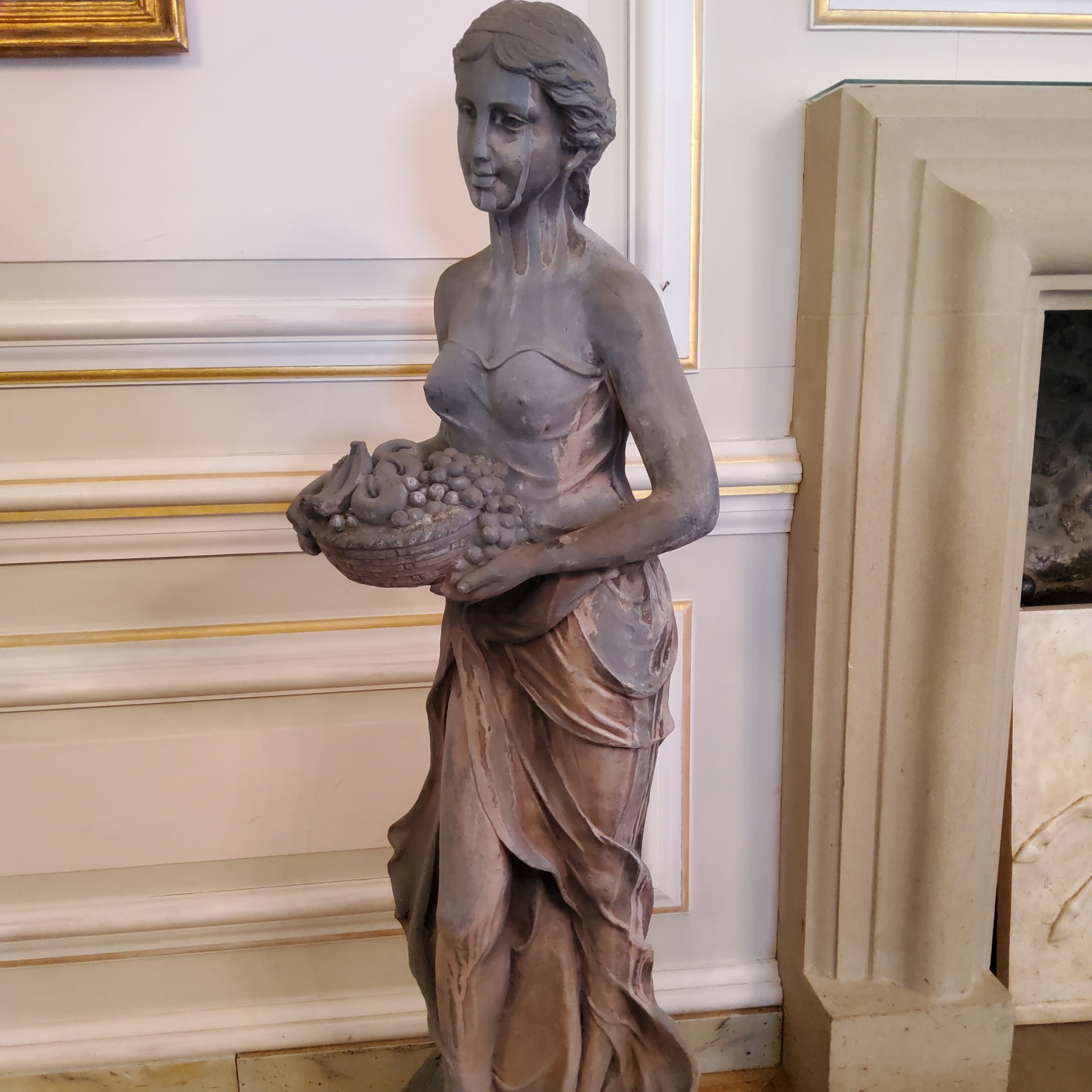Garden Statuary - A life-size statue of Pomona the goddess of abundance, the lead effect classical - Image 2 of 3