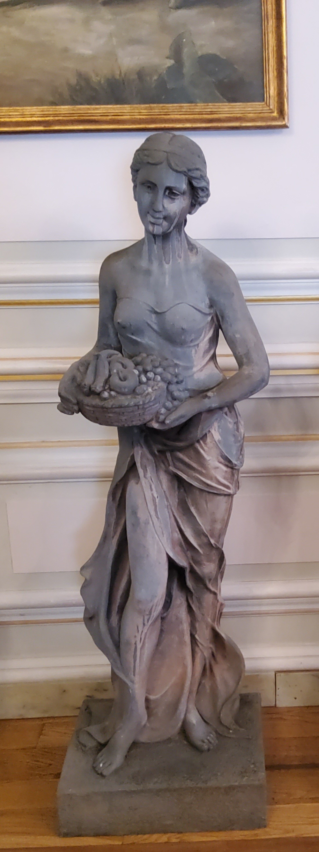 Garden Statuary - A life-size statue of Pomona the goddess of abundance, the lead effect classical - Image 3 of 3
