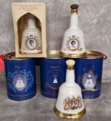 Whisky - Three Bell's Commemoratve Royal Decanters dated 1988, 1990 entitled Queen Mother and