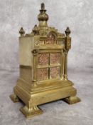 A Victorian brass and copper library desk centrepiece